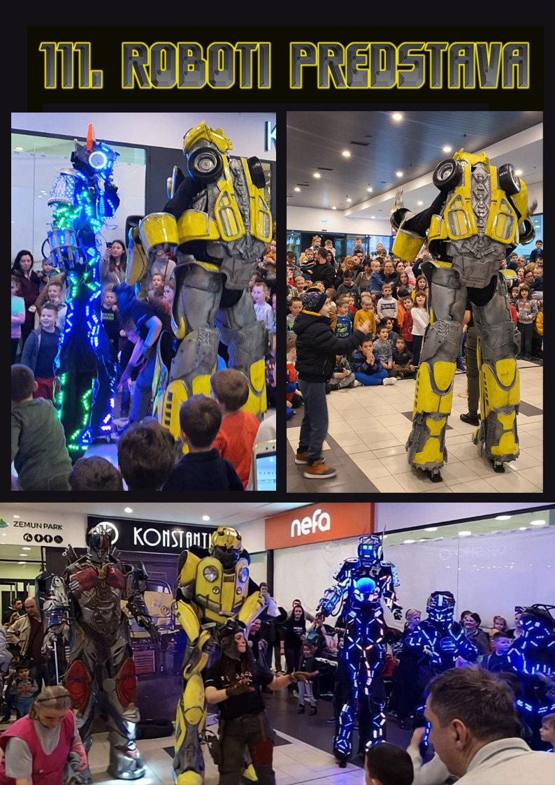 Predstava za decu sa robotima za sve ljubitelje Transformersa, Transformersi, predstava roboti, Transformersi predstava za decu, Bumblebee, Optimus prime, Megatron, Transformers kostim, Transformers costumes