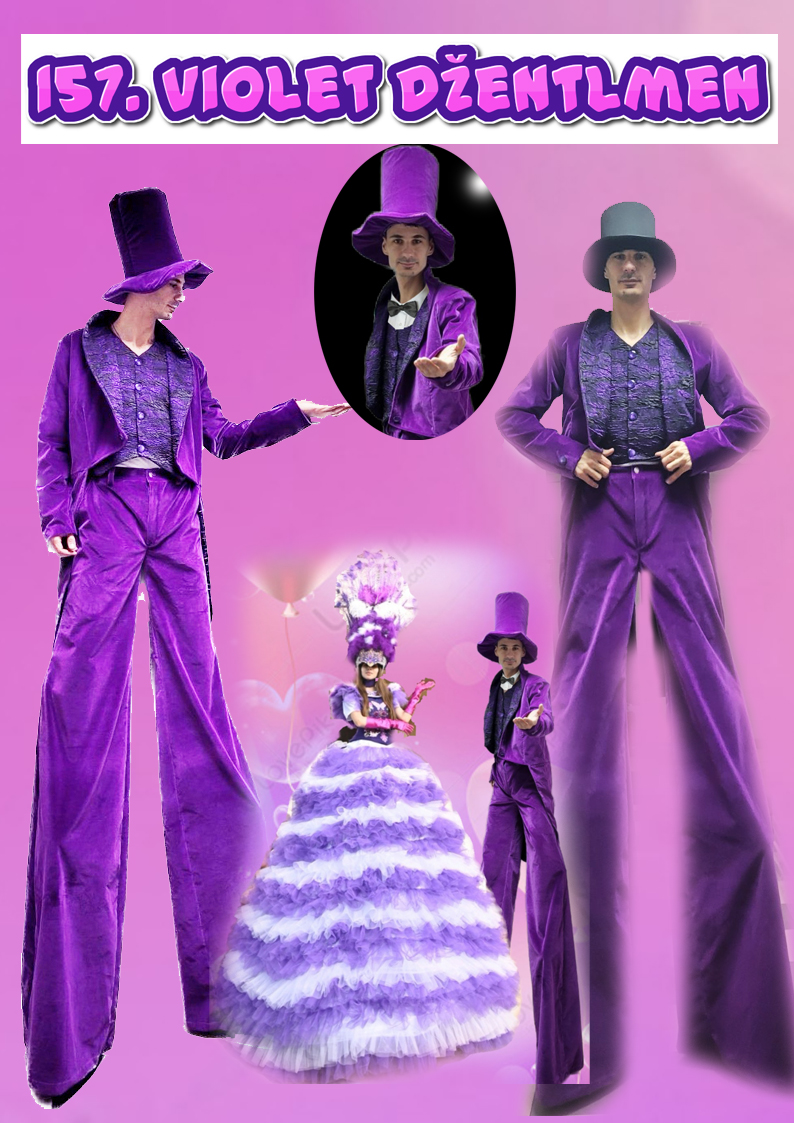 Violet, Violet Džentlmen, Lux kostim na štulama, Veliki džin, animacija, festival, violet in love, štulaši
