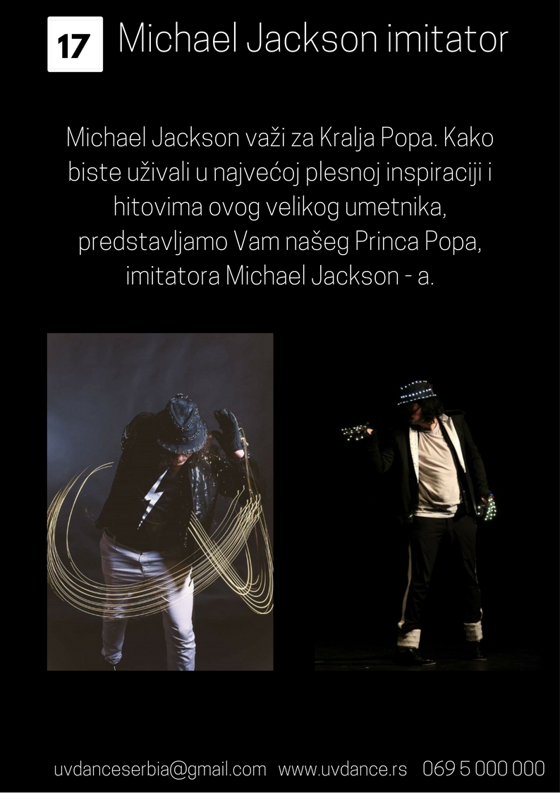 Naš imitator Michaela Jacksona vratiće ovu pevačku zvezdu na podijum i ulepšati vaš događaj, MJ, imitator michaela jacksona, Michael Jackson, MJ Imitator, Majkl Dzekson imitator, kostim MJ, plesačice za promocije, plesni tim Beograd
