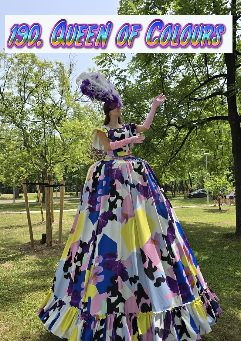 Kraljica boja iz UV Dens Animatora za vaše najlepše proslave, animacija dece na rođendanima, Queen of colours,Kraljica boja, Raskošne haljine, Lux kostim na štulama, štulaši, kostimi na štulama, company event