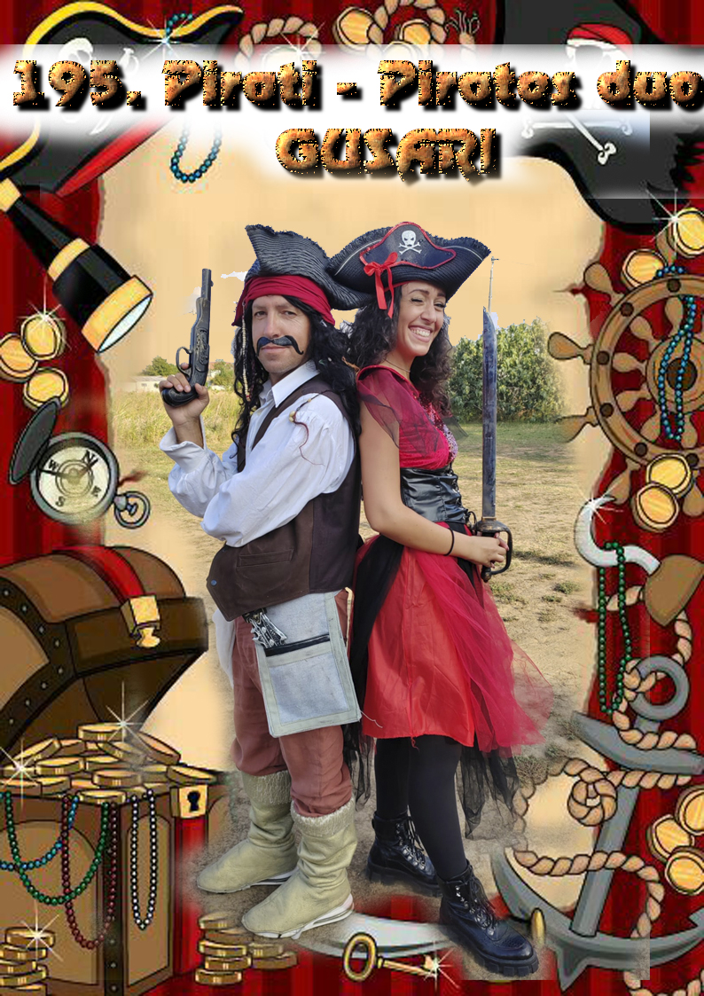 Par Gusara za nezaboravnu avanturu i potragu za blagom, Gusari, Gusar i gusarka, Kostim gusara, pirates, Pyrates costumes, kostimi gusara, animatori gusari, gusari za rodjendane, potraga za blagom