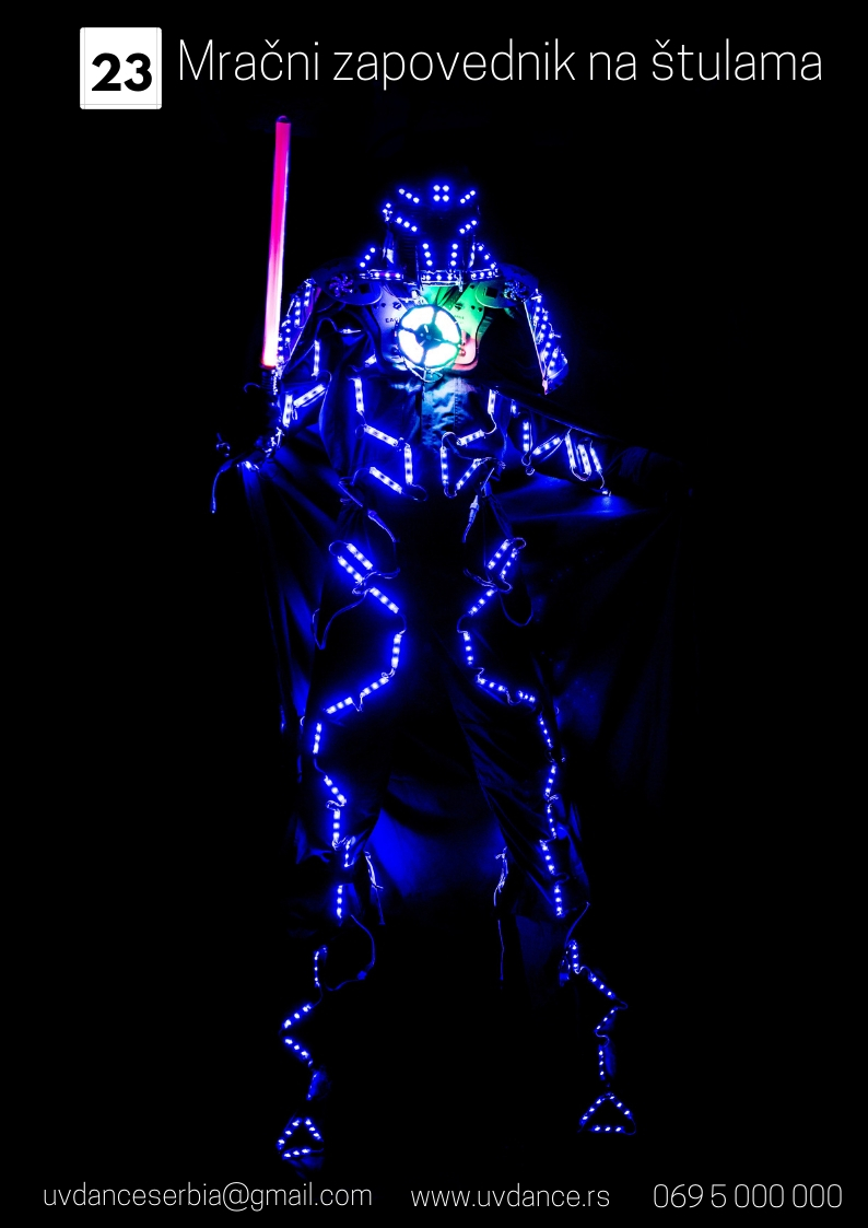Dart Vejder na stulama, Svetleći robot za rođendan, Star Wars kostim, animatori Niš, 