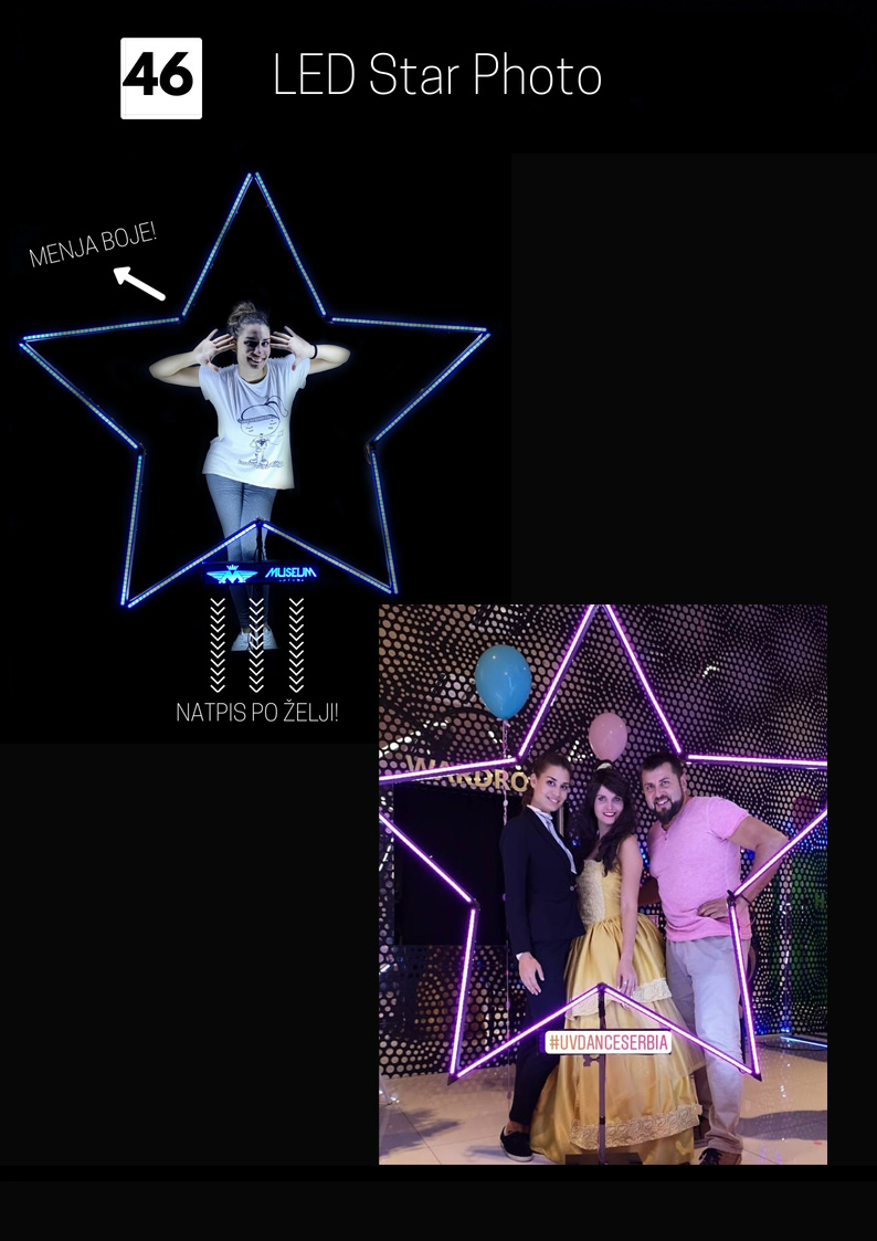 Postanite i vi prava zvezda uz naš svetleći led ram zvezde koji će vaše fotografije ostaviti nezaboravnim, Led star, Svetleca zvezda za slikanje, fotoboot za rodjendane, foto memories star, led star photo, rodjendani