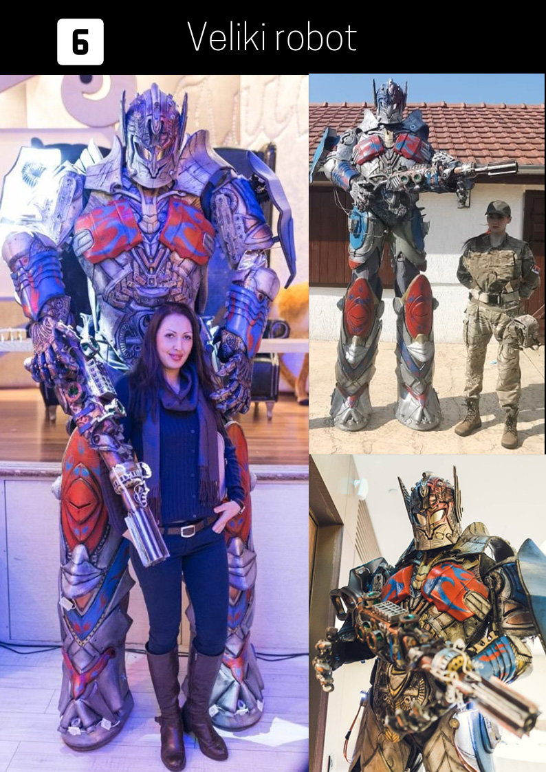 Robot, robot na stulama, Optimus prime, optimus prajm, najam animatora za rođendan, uv dance animatori Beograd, 