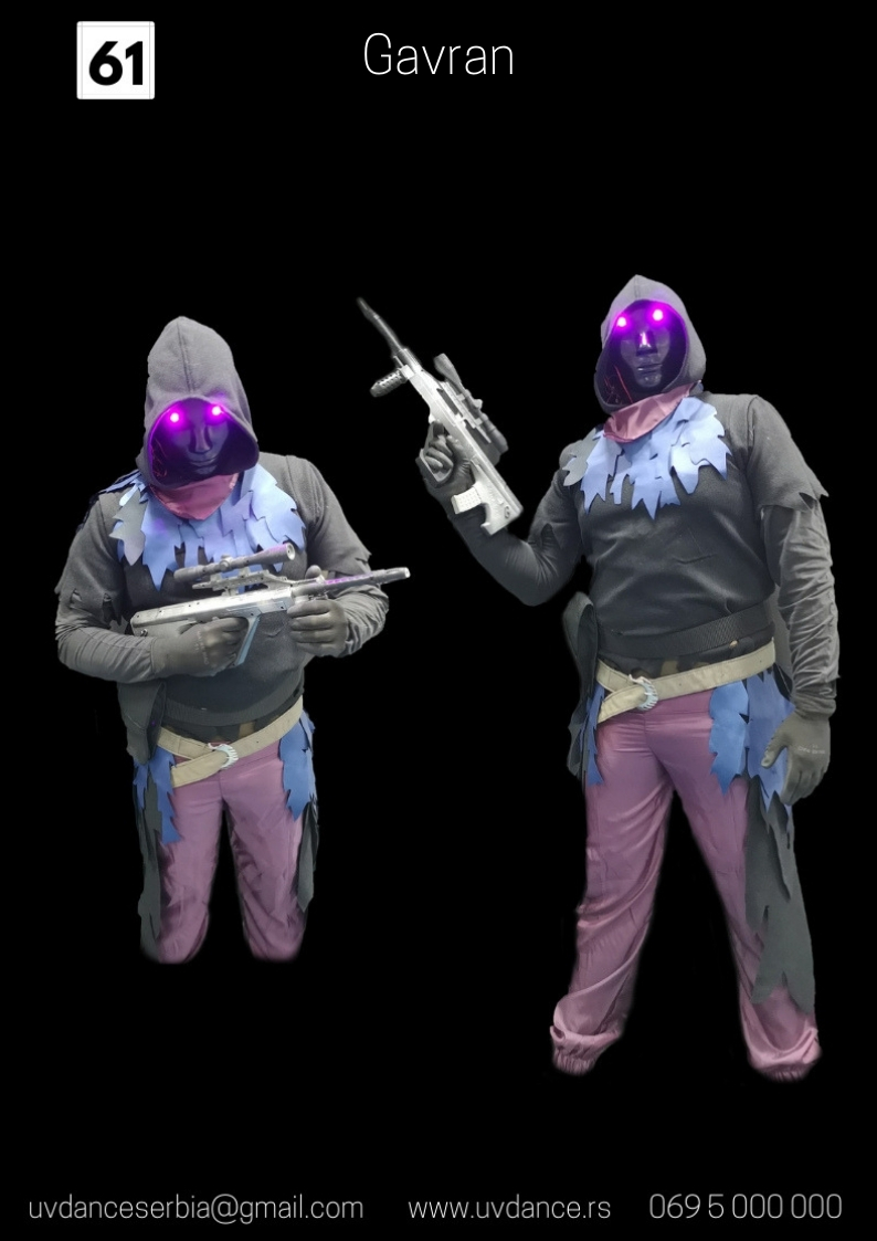 Fortnite, Fortnajt gavran, kostim gavrana, Raven Fortnite, animacija dece na rodjendanima, Sking Raven Fortnite