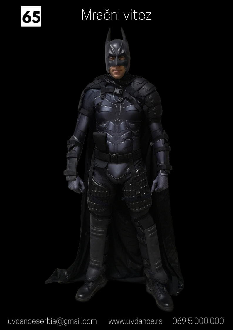 Betmen animator u kostimu super junaka za vaše rođendane, Betmen, Batman costume, animatori iz beograda, najbolji animatori za rodjendane, Betmen animator za rodjendane, kostim Betmena, The Dark Knight, animacija Betmen, Batman za rodjendan