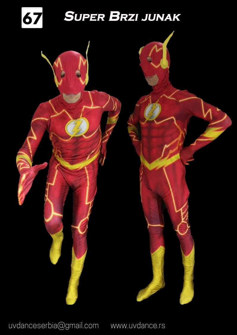 Brz kao munja dojuriće na vaš rođendan naš Flash, The Flash, Flash costume, Fles animator za rodjendane, kostim Munje, Flash munja kostim, animacija Flash